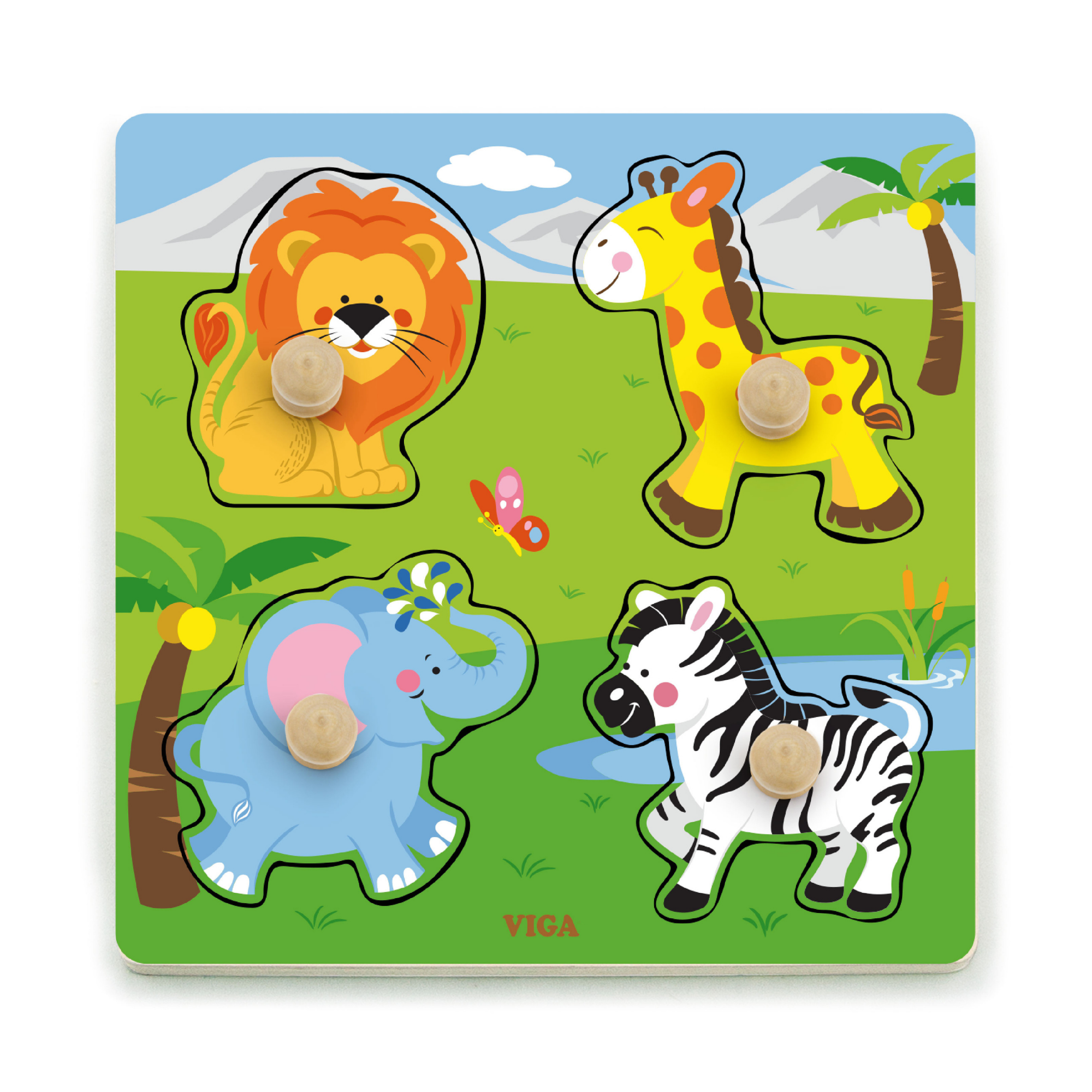 لعبة أحجية فيجا وايلد أنيملز، مكونة من 4 قطع، مصنوعة من الخشب من مونتيسوري، تُنمّي المهارات الحسية والإدراكية والحركية الدقيقة، غير سامة وصديقة للبيئة، مناسبة للأولاد والبنات من عمر 12 شهرًا فما فوق.