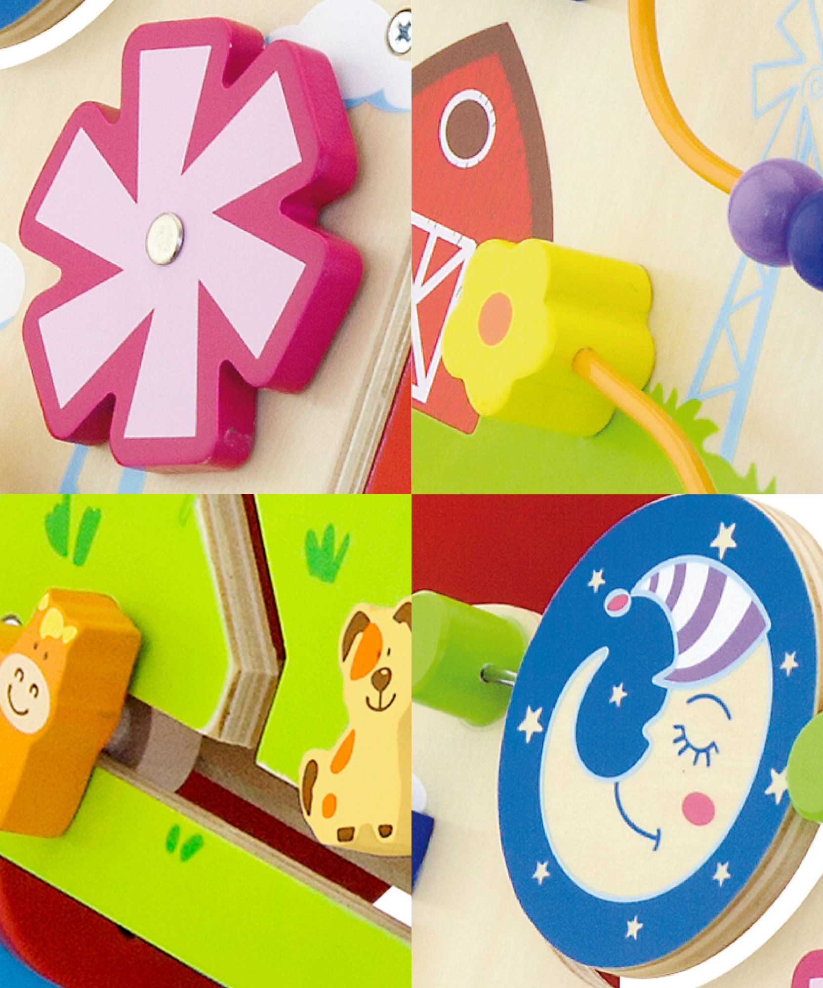 Viga Wooden Activity Baby Walker, Montessori Push Toy with Sensory Games, Eco-Friendly Toddler Walking Aid, Develops Balance, Motor Skills & Logic, Safe Non-Toxic Wood Toy, Ages 18M+