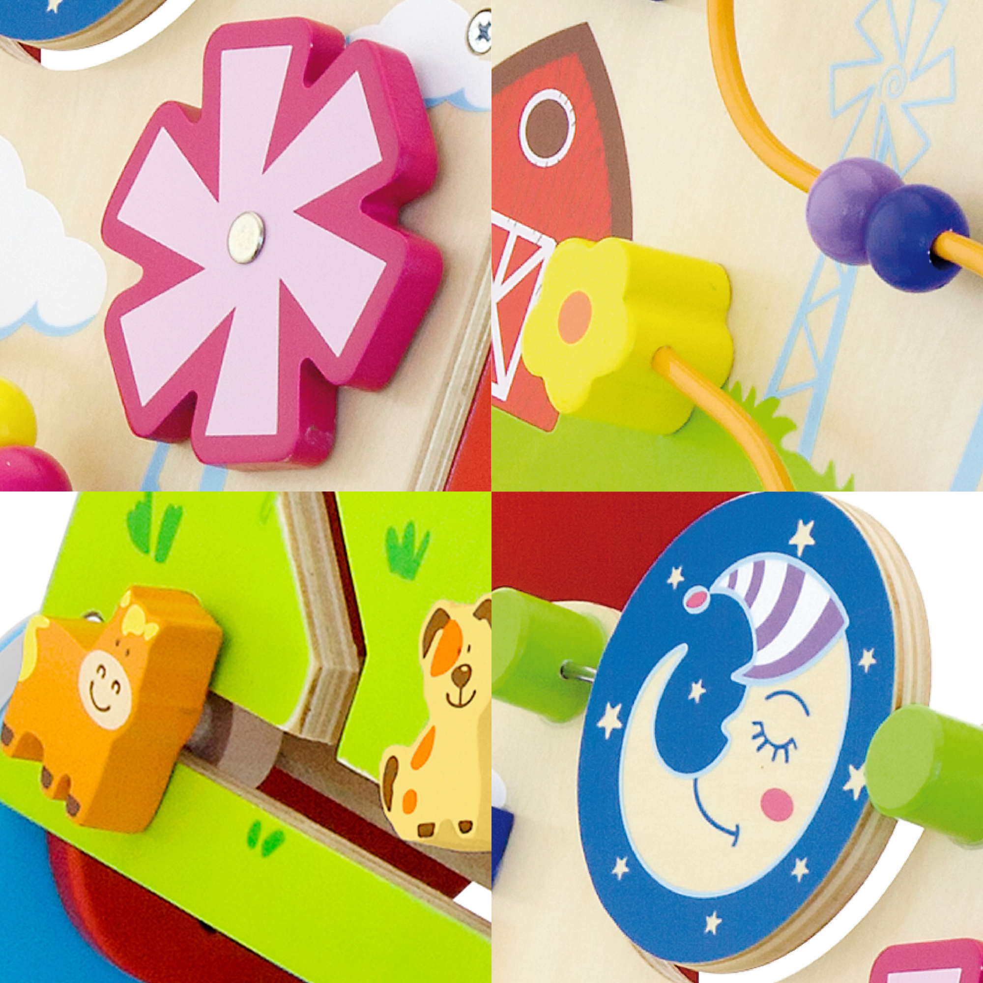 Viga Wooden Activity Baby Walker, Montessori Push Toy with Sensory Games, Eco-Friendly Toddler Walking Aid, Develops Balance, Motor Skills & Logic, Safe Non-Toxic Wood Toy, Ages 18M+