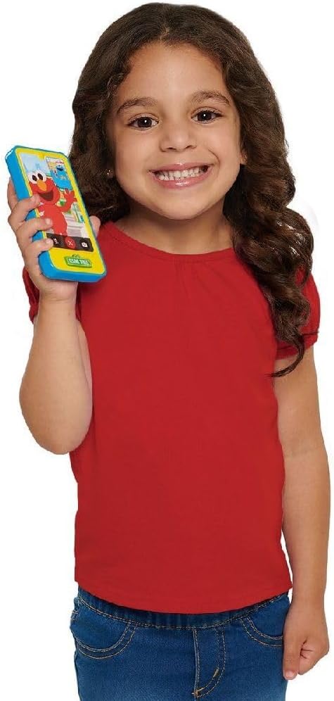 Sesame Street Chat with Elmo Cell Phone, Handheld Interactive Roleplay Toy with Sounds and Music, Pretend Play Phone, Offically Licensed by Just Play for Toddlers Ages 2 and Up