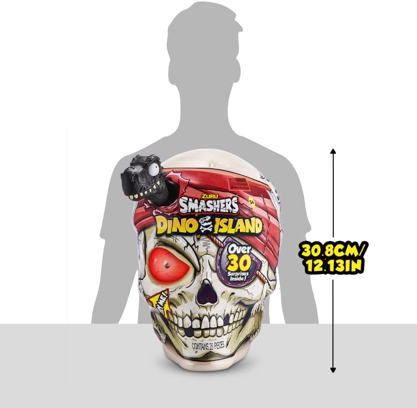 Zuru Smasher Giant Skull Dino Island S1, Smashable Prehistoric Adventure Playset with 30+ Surprises, Mini Eggs, Dino Figures & Collectibles, Gift for Kids Ages 5+
