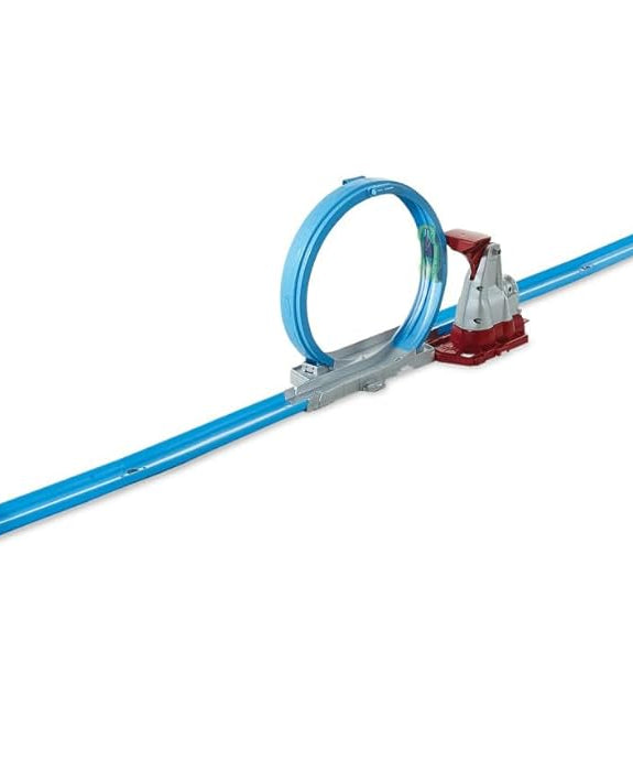 Hot Wheels Double Loop Dash Track Set, Side by Side Drag Race Track with Double Loop Stunt, Includes 2 Hot Wheels 1:64 Scale Cars, 5+ Years
