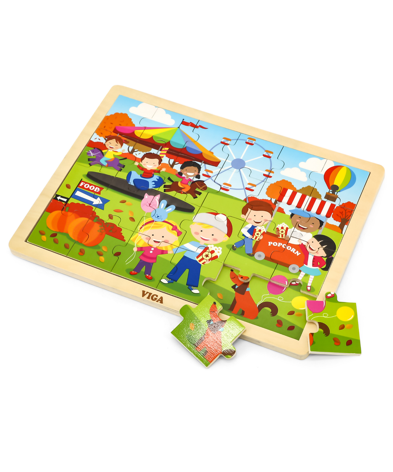 أحجية الصور المقطوعة الموسمية من فيجا، مكونة من 24 قطعة، لعبة مونتيسوري الخشبية، تُنمّي المهارات الحسية والإدراكية والحركية الدقيقة، لعبة تعليمية للأطفال غير سامة وصديقة للبيئة، مناسبة للأطفال من عمر سنتين فما فوق