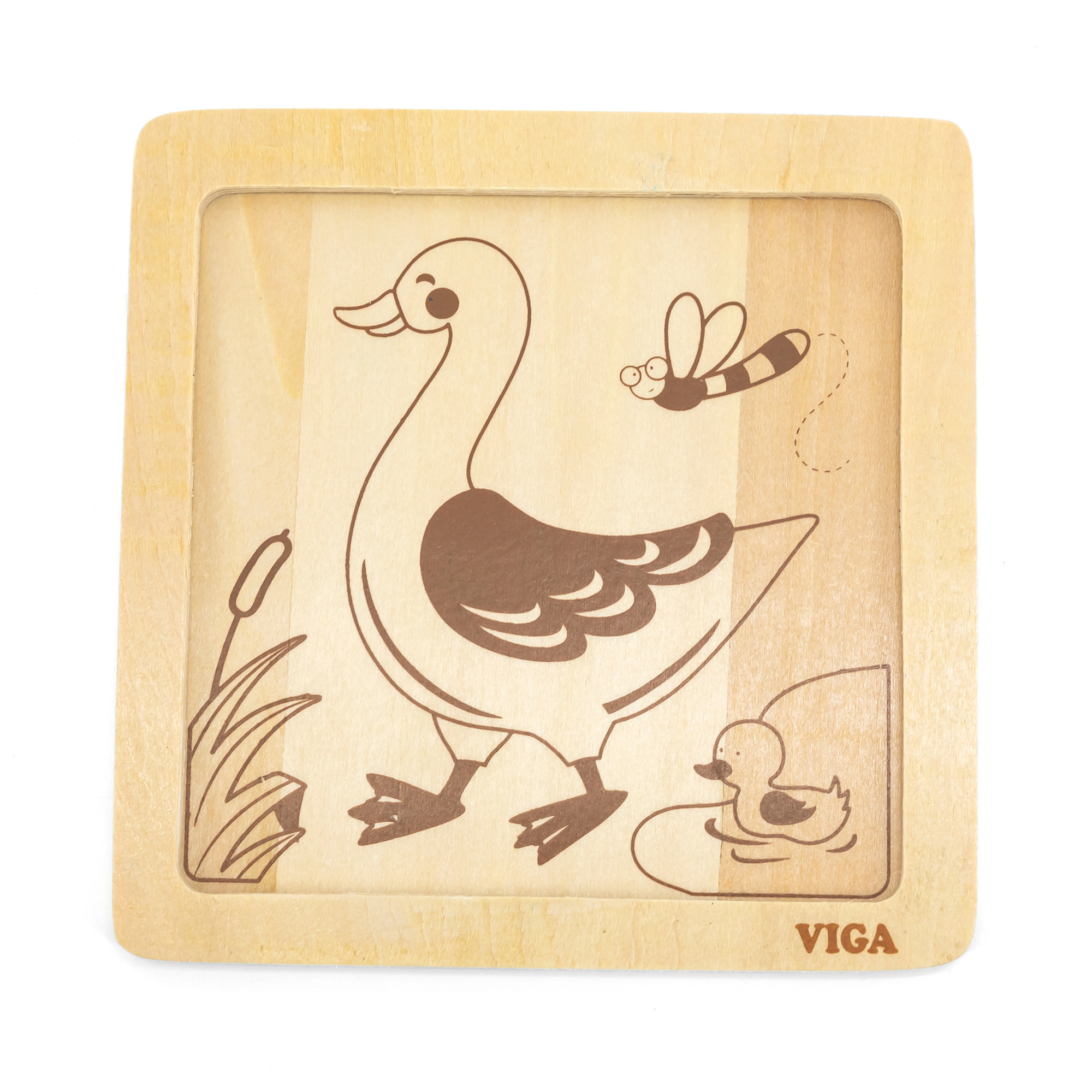 لعبة فيجا داك، أحجية مكعبات من 4 قطع، لعبة مونتيسوري الخشبية، تنمي المهارات الحسية والإدراكية والحركية الدقيقة، لعبة تعليمية للأطفال غير سامة وصديقة للبيئة، مناسبة للأولاد والبنات من سن 12 شهرًا فما فوق