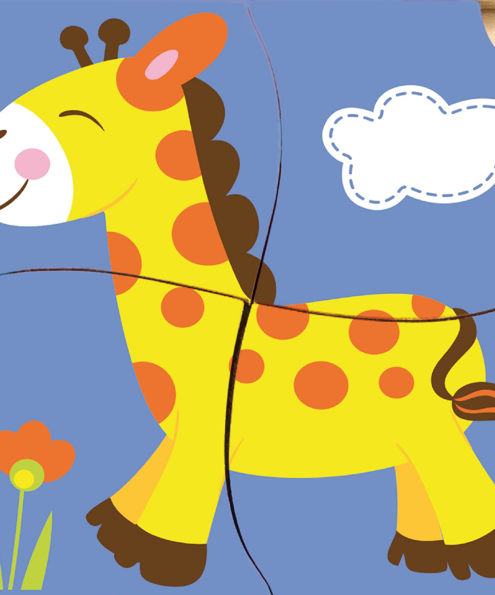 لعبة فيجا جيراف، أحجية مكعبات من 4 قطع، لعبة مونتيسوري الخشبية، تنمي المهارات الحسية والإدراكية والحركية الدقيقة، لعبة تعليمية للأطفال غير سامة وصديقة للبيئة، مناسبة للأولاد والبنات من سن 12 شهرًا فما فوق