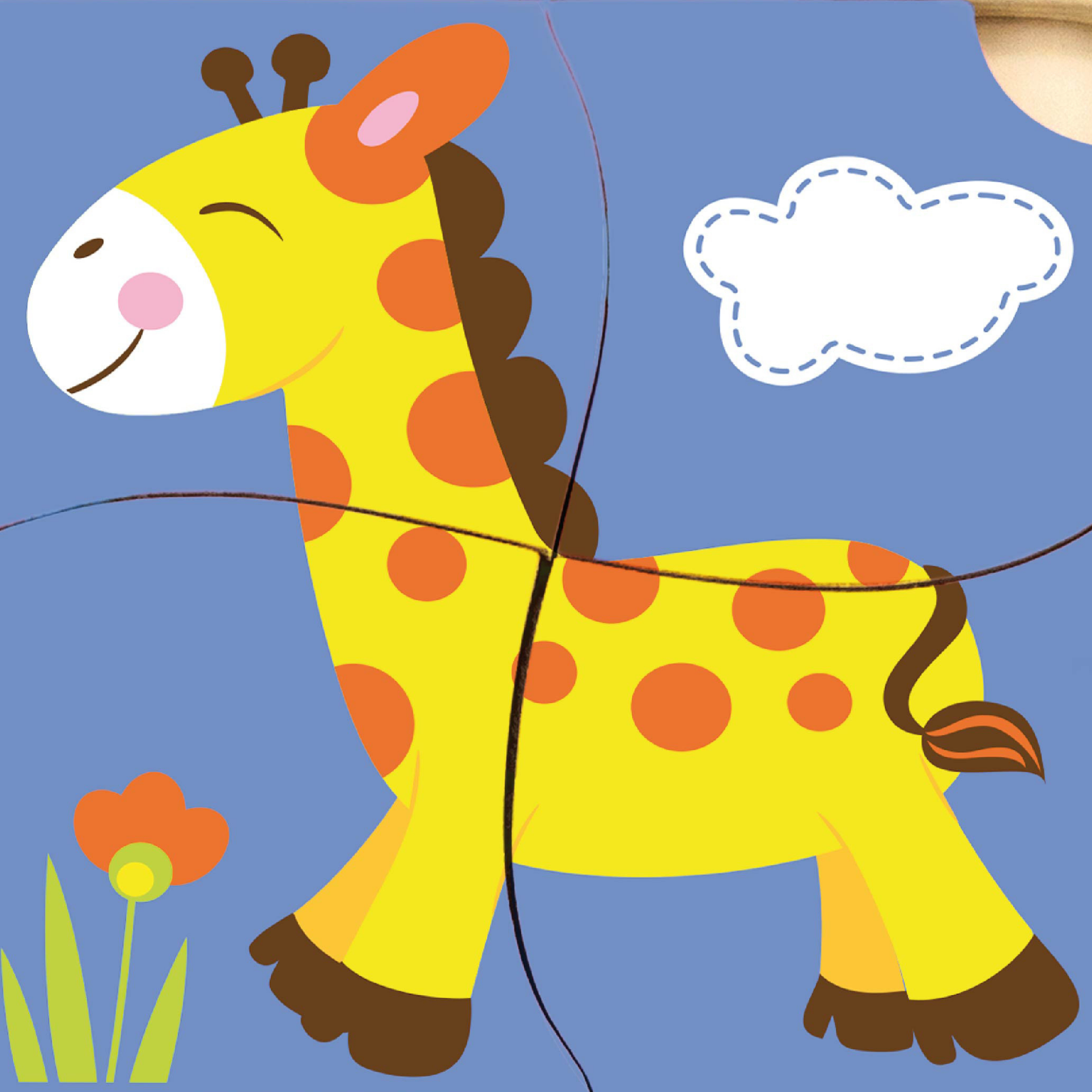 لعبة فيجا جيراف، أحجية مكعبات من 4 قطع، لعبة مونتيسوري الخشبية، تنمي المهارات الحسية والإدراكية والحركية الدقيقة، لعبة تعليمية للأطفال غير سامة وصديقة للبيئة، مناسبة للأولاد والبنات من سن 12 شهرًا فما فوق