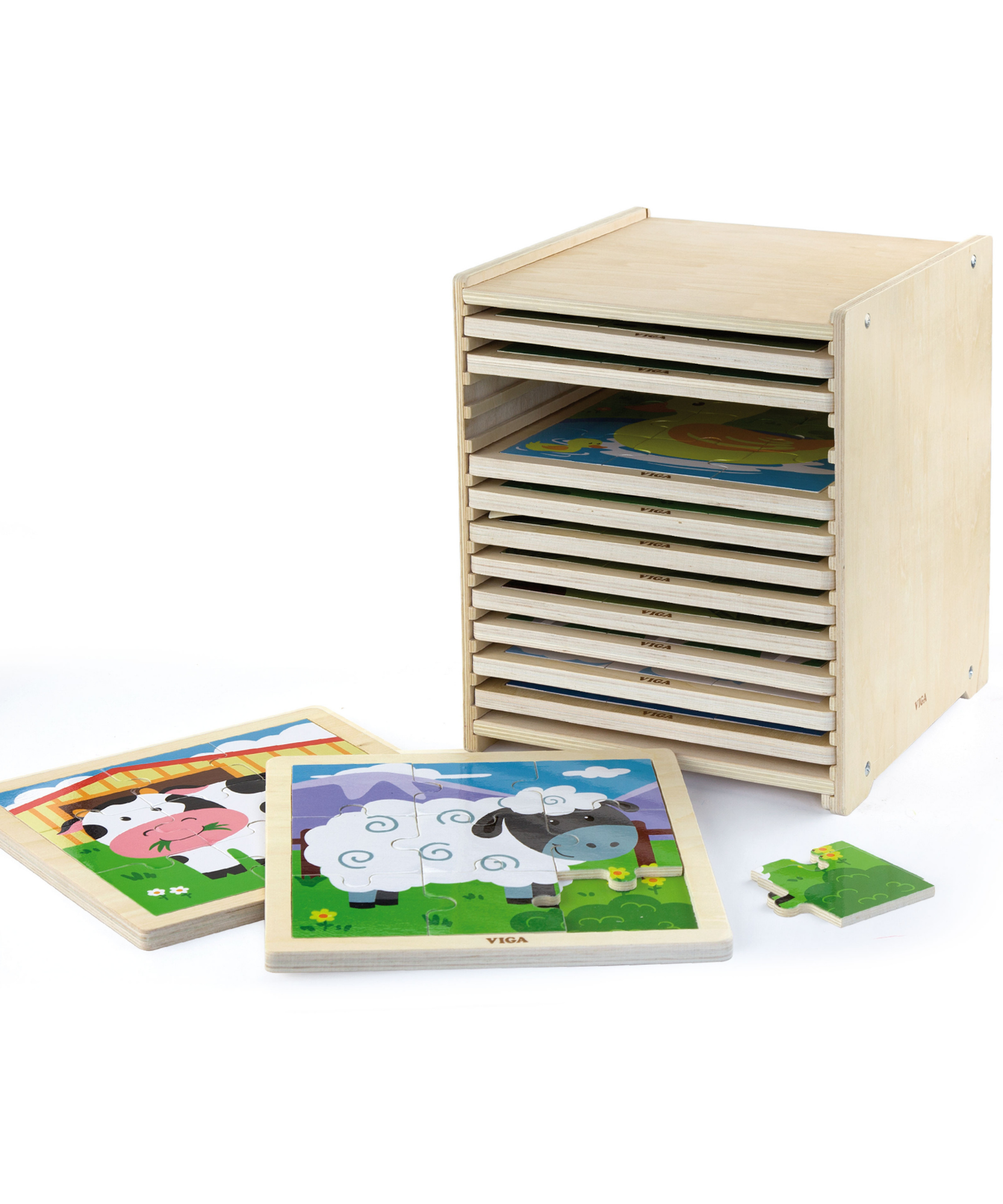مجموعة فيجا من 12 قطعة من أحجية الصور المقطوعة، لعبة مونتيسوري الخشبية، تنمي المهارات الحسية والإدراكية والحركية الدقيقة، لعبة تعليمية للأطفال غير سامة وصديقة للبيئة، مناسبة للأولاد والبنات من عمر سنتين فما فوق