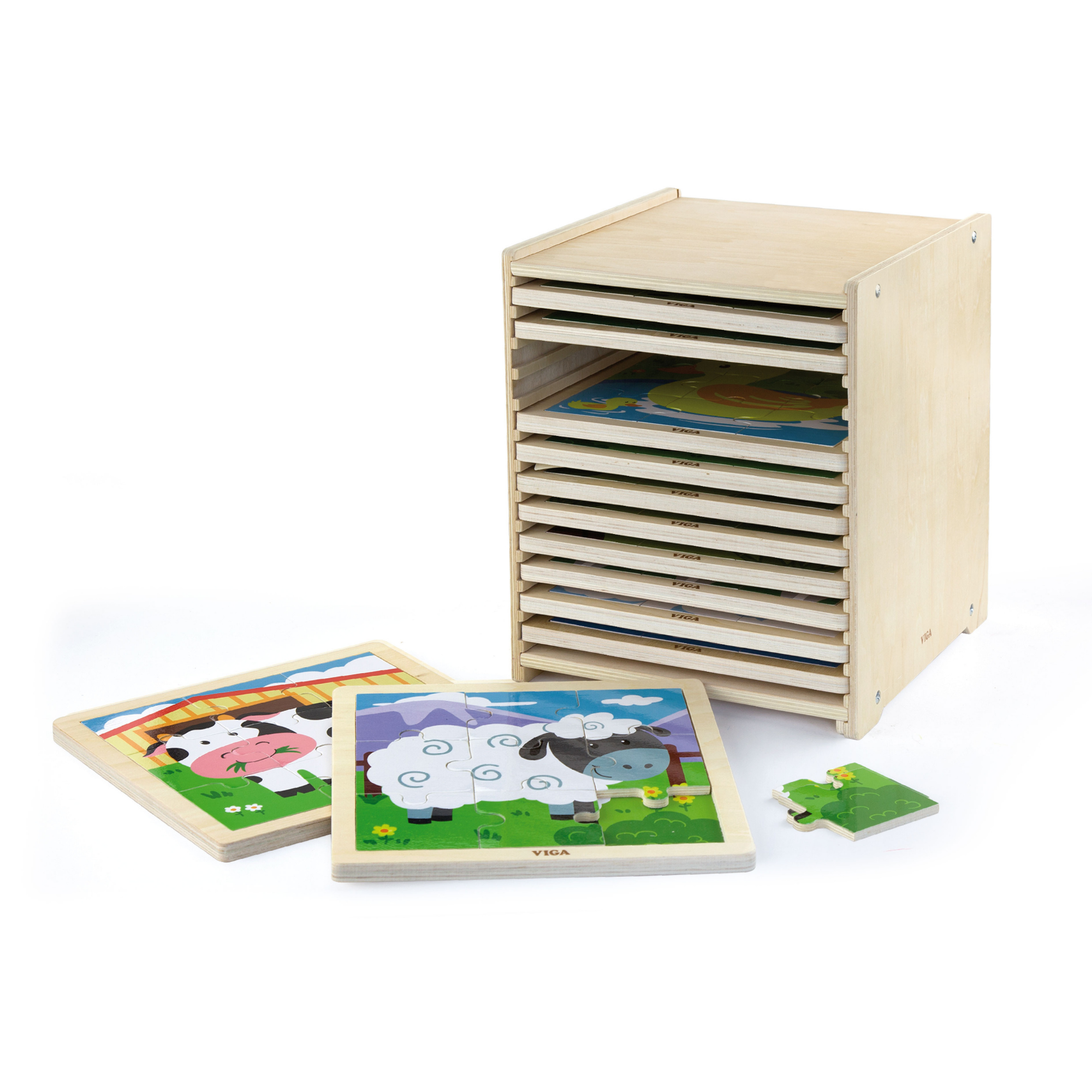 مجموعة فيجا من 12 قطعة من أحجية الصور المقطوعة، لعبة مونتيسوري الخشبية، تنمي المهارات الحسية والإدراكية والحركية الدقيقة، لعبة تعليمية للأطفال غير سامة وصديقة للبيئة، مناسبة للأولاد والبنات من عمر سنتين فما فوق