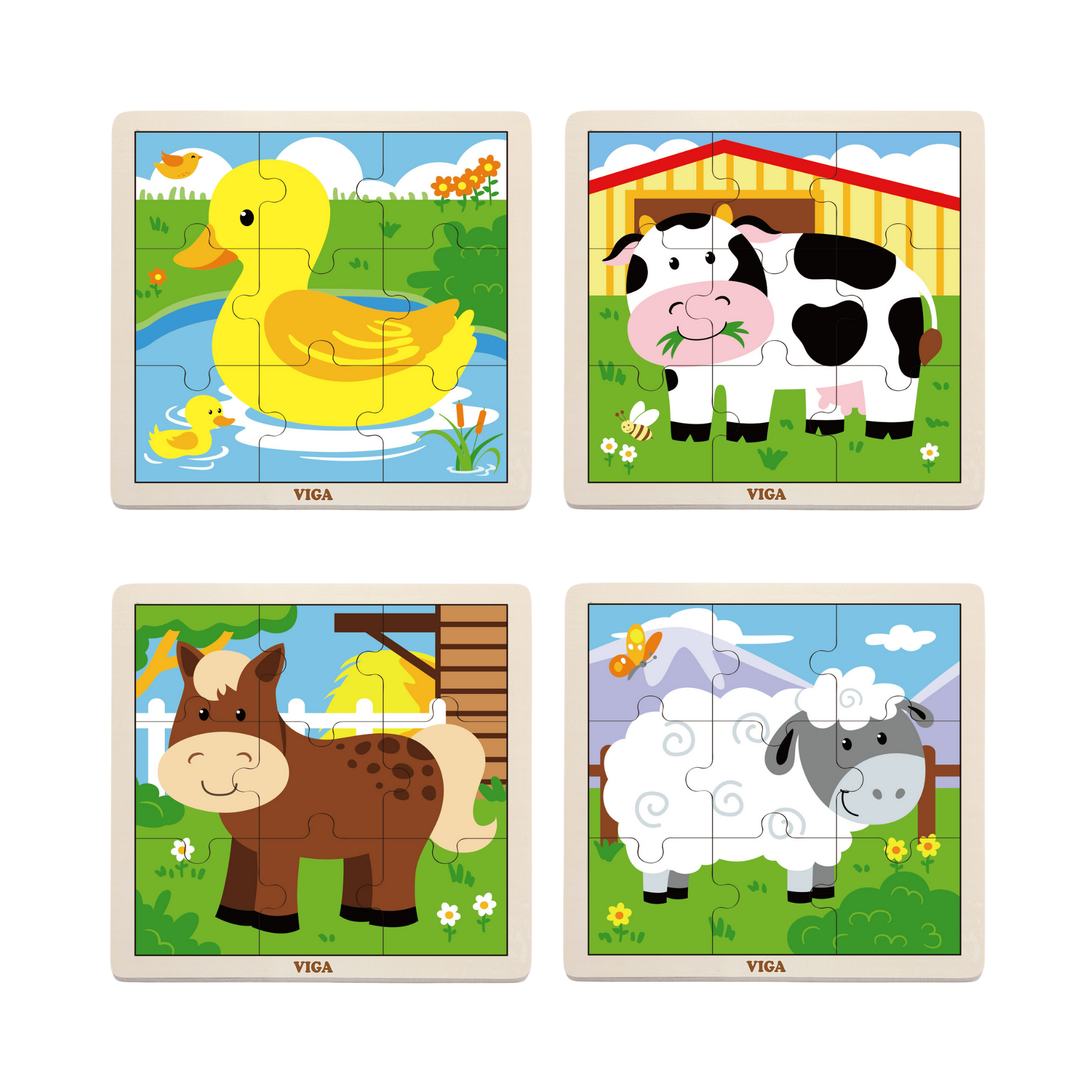 مجموعة فيجا من 12 قطعة من أحجية الصور المقطوعة، لعبة مونتيسوري الخشبية، تنمي المهارات الحسية والإدراكية والحركية الدقيقة، لعبة تعليمية للأطفال غير سامة وصديقة للبيئة، مناسبة للأولاد والبنات من عمر سنتين فما فوق