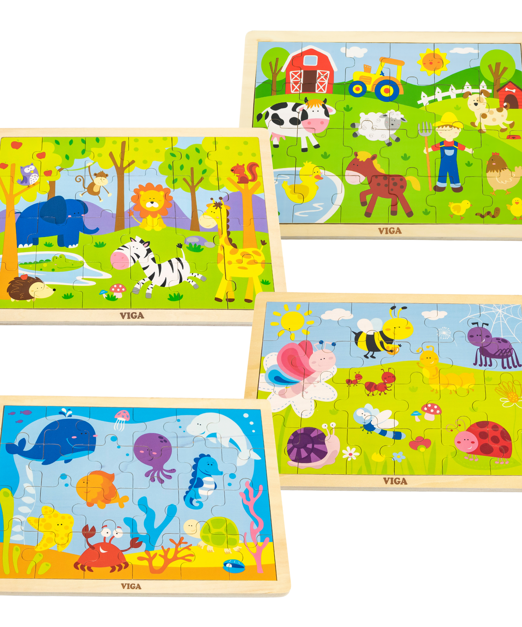 مجموعة فيجا من 12 قطعة، 24 قطعة من أحجية الصور المقطوعة، لعبة مونتيسوري الخشبية، تنمي المهارات الحسية والإدراكية والحركية الدقيقة، لعبة تعليمية للأطفال غير سامة وصديقة للبيئة، مناسبة للأولاد والبنات من عمر سنتين فما فوق