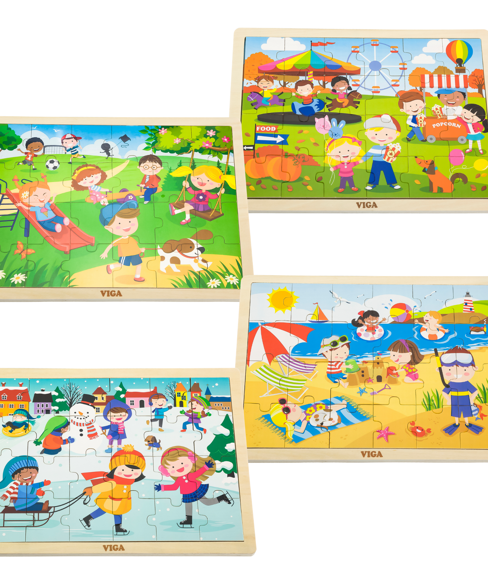 مجموعة فيجا من 12 قطعة، 24 قطعة من أحجية الصور المقطوعة، لعبة مونتيسوري الخشبية، تنمي المهارات الحسية والإدراكية والحركية الدقيقة، لعبة تعليمية للأطفال غير سامة وصديقة للبيئة، مناسبة للأولاد والبنات من عمر سنتين فما فوق