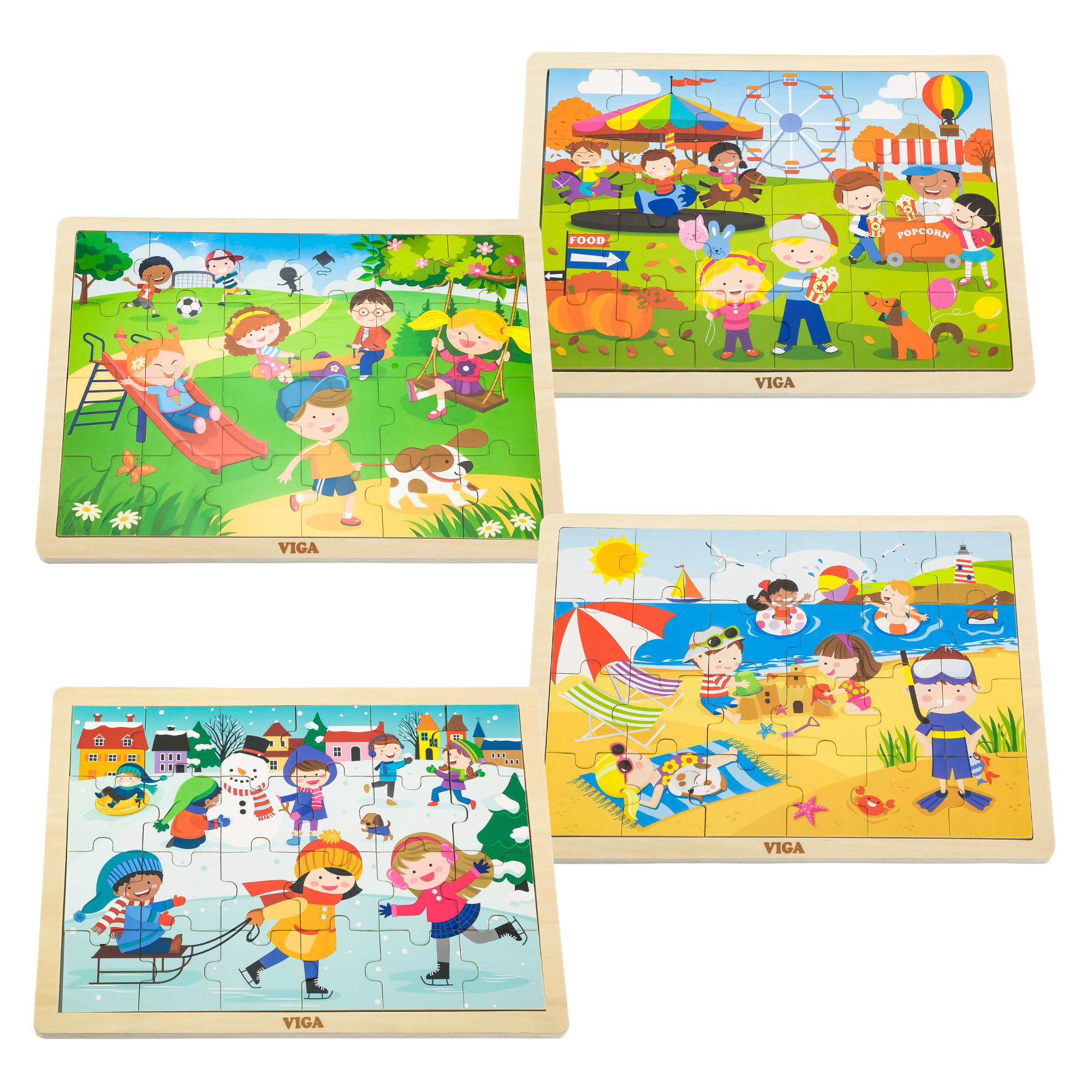 مجموعة فيجا من 12 قطعة، 24 قطعة من أحجية الصور المقطوعة، لعبة مونتيسوري الخشبية، تنمي المهارات الحسية والإدراكية والحركية الدقيقة، لعبة تعليمية للأطفال غير سامة وصديقة للبيئة، مناسبة للأولاد والبنات من عمر سنتين فما فوق