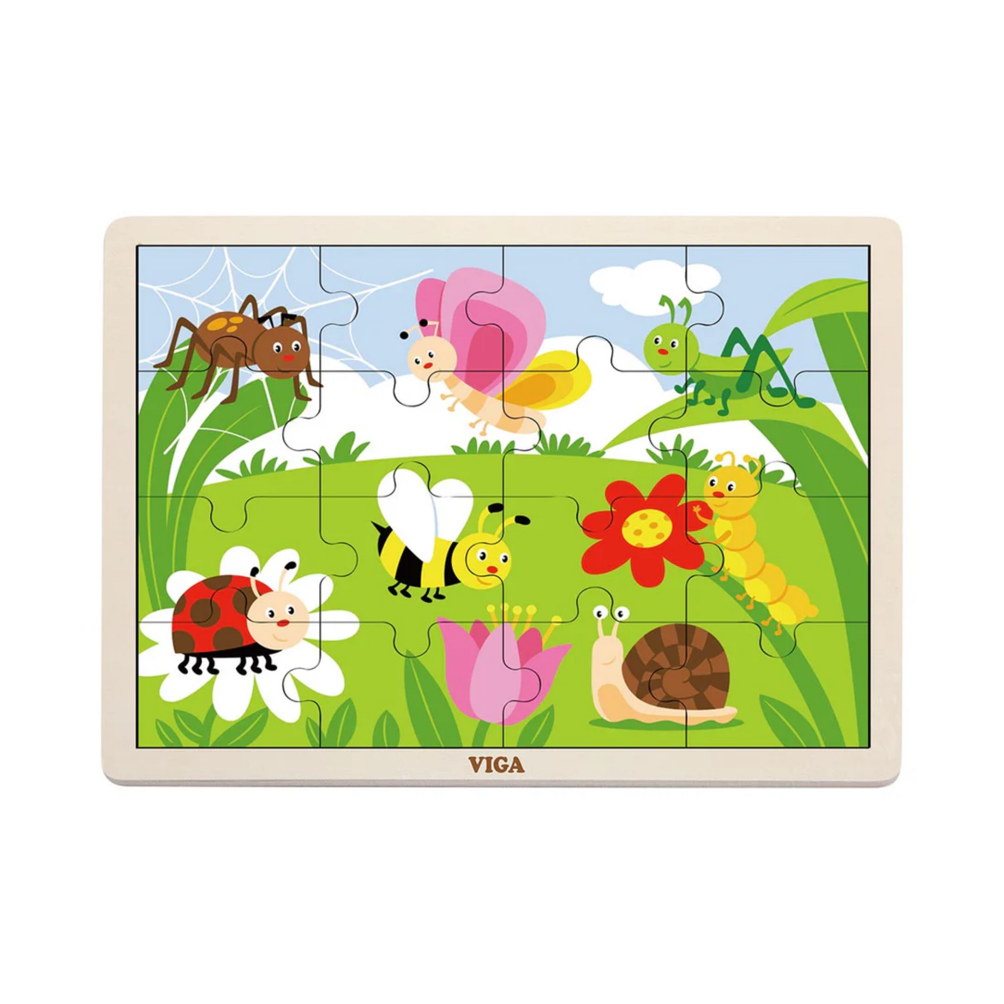 فيجا بارك، أحجية الصور المقطوعة من 16 قطعة، لعبة مونتيسوري الخشبية، تنمي المهارات الحسية والإدراكية والحركية الدقيقة، لعبة تعليمية للأطفال غير سامة وصديقة للبيئة، مناسبة للأولاد والبنات من عمر سنتين فما فوق