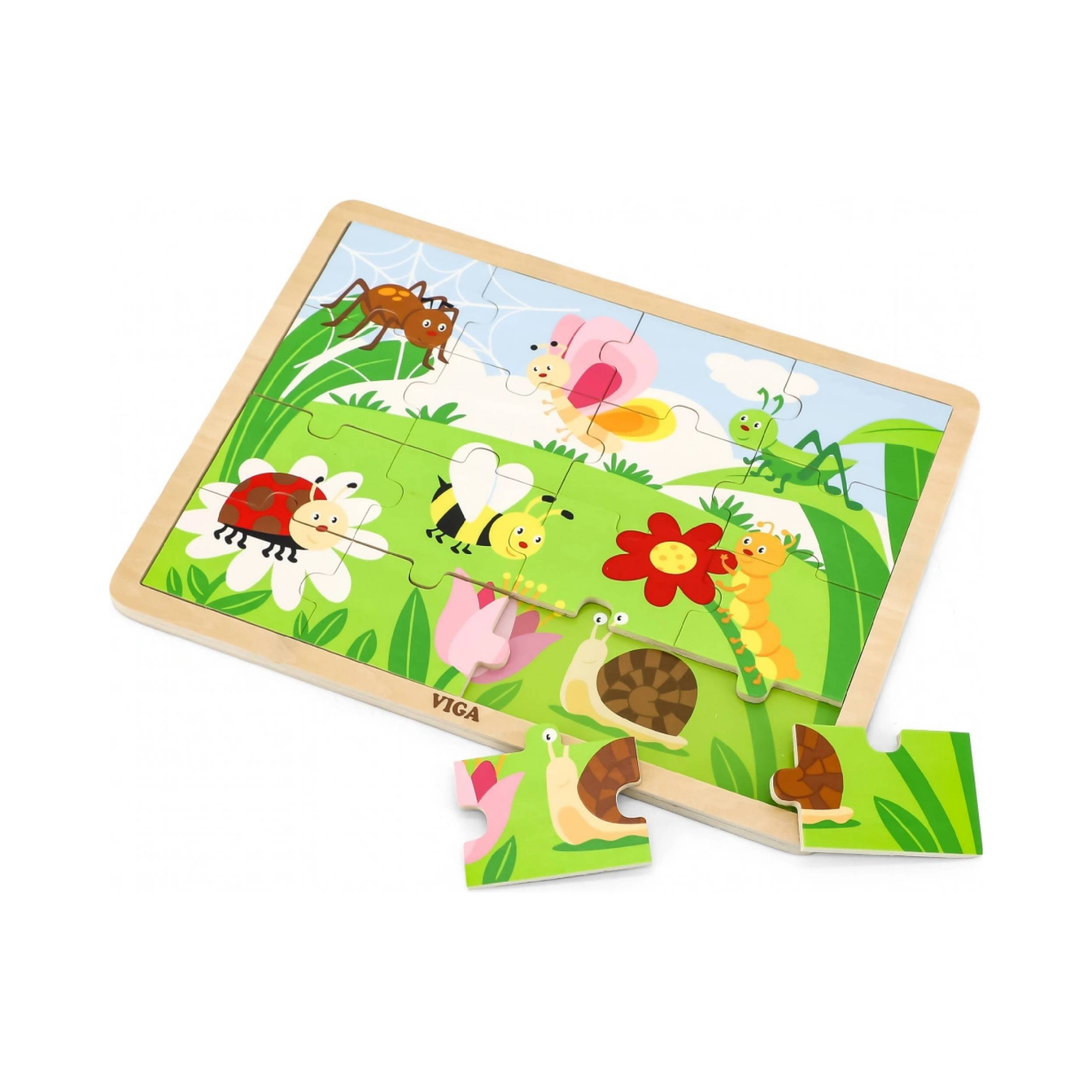 فيجا بارك، أحجية الصور المقطوعة من 16 قطعة، لعبة مونتيسوري الخشبية، تنمي المهارات الحسية والإدراكية والحركية الدقيقة، لعبة تعليمية للأطفال غير سامة وصديقة للبيئة، مناسبة للأولاد والبنات من عمر سنتين فما فوق