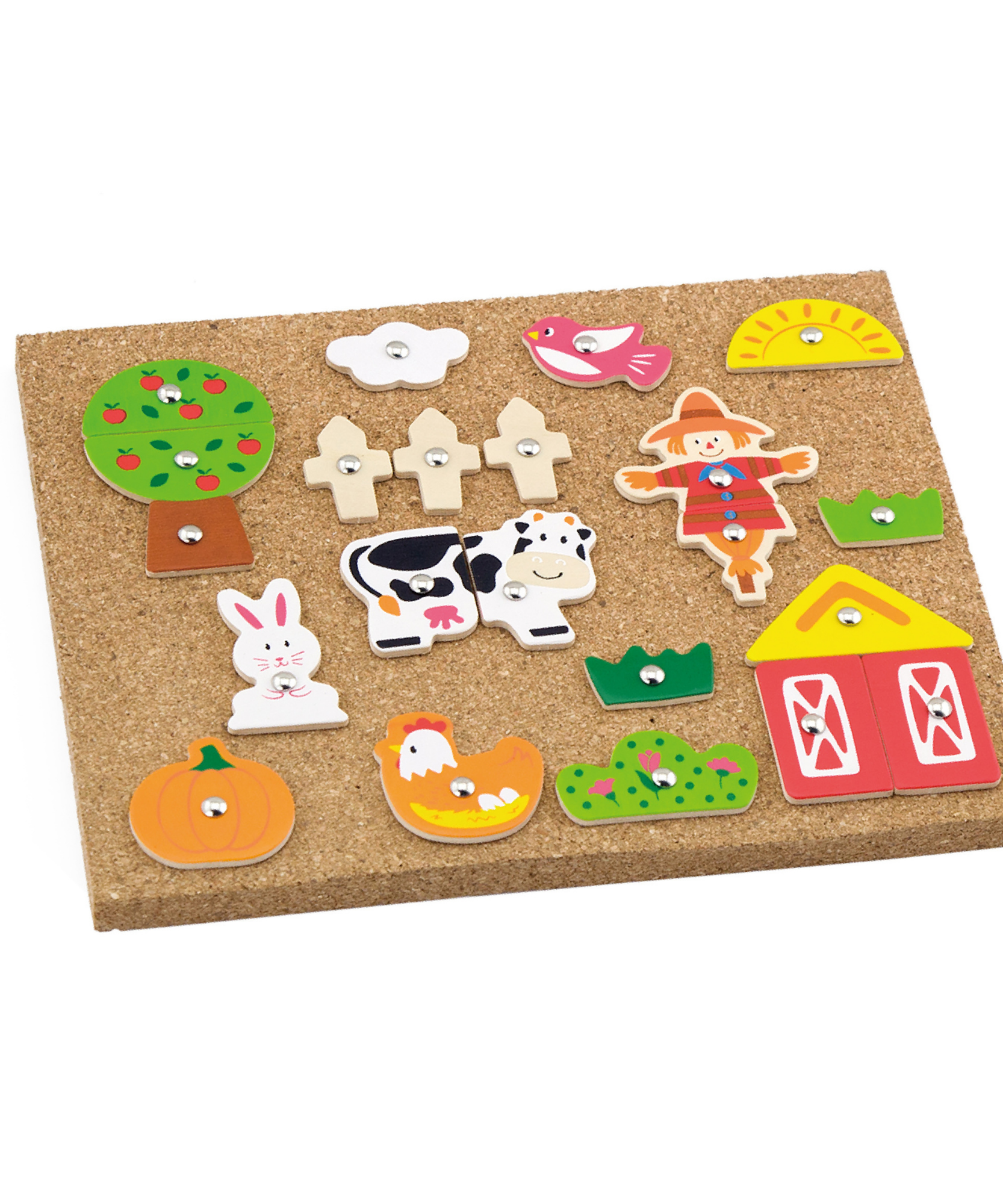 مجموعة ألعاب مزرعة فيجا تاك زاب، لعبة مطرقة خشبية من مونتيسوري مع 24 قطعة مزرعة، تنمي المهارات الحركية الدقيقة والمنطق، لعبة تعليمية صديقة للبيئة وغير سامة، للأولاد والبنات من سن 4 سنوات فما فوق