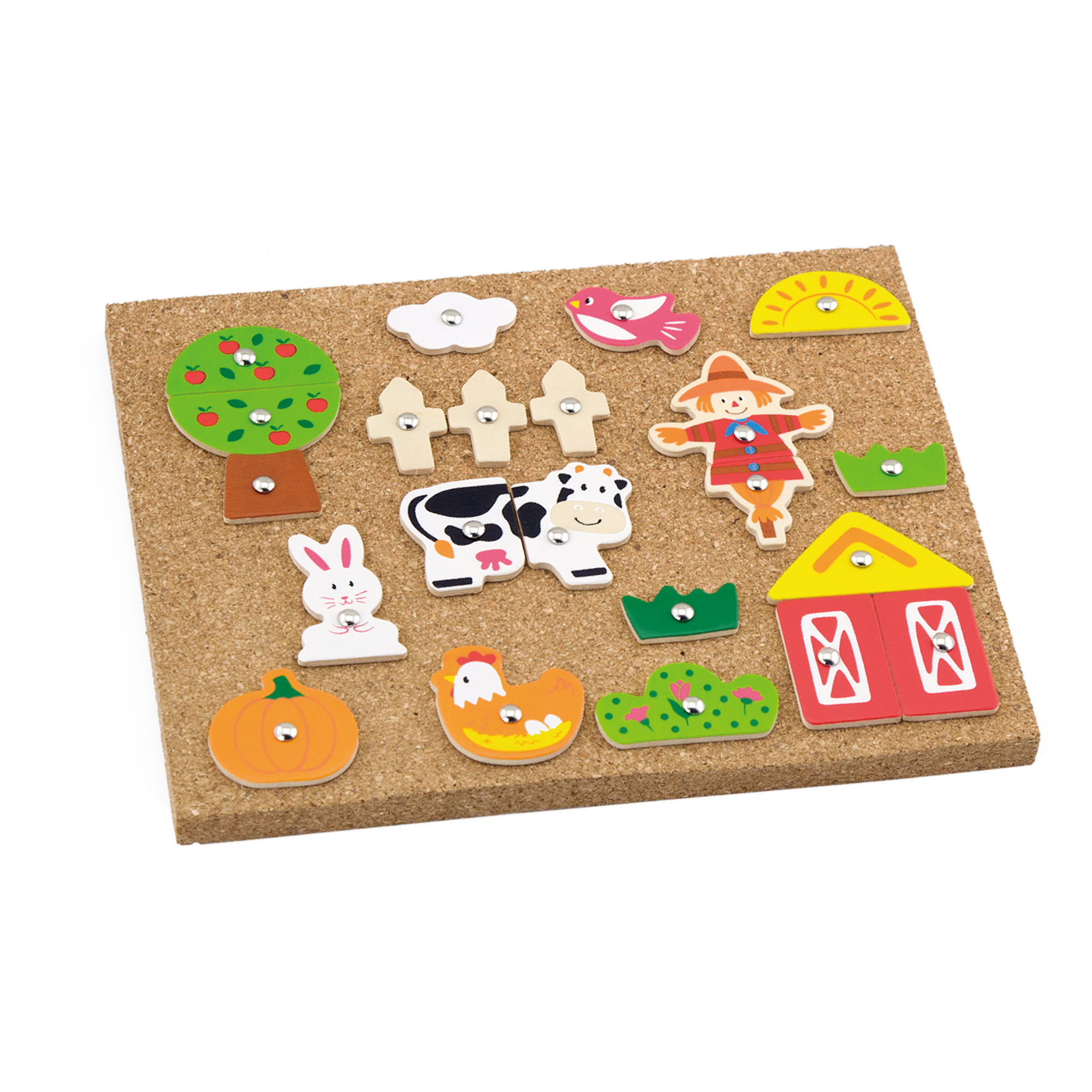 مجموعة ألعاب مزرعة فيجا تاك زاب، لعبة مطرقة خشبية من مونتيسوري مع 24 قطعة مزرعة، تنمي المهارات الحركية الدقيقة والمنطق، لعبة تعليمية صديقة للبيئة وغير سامة، للأولاد والبنات من سن 4 سنوات فما فوق