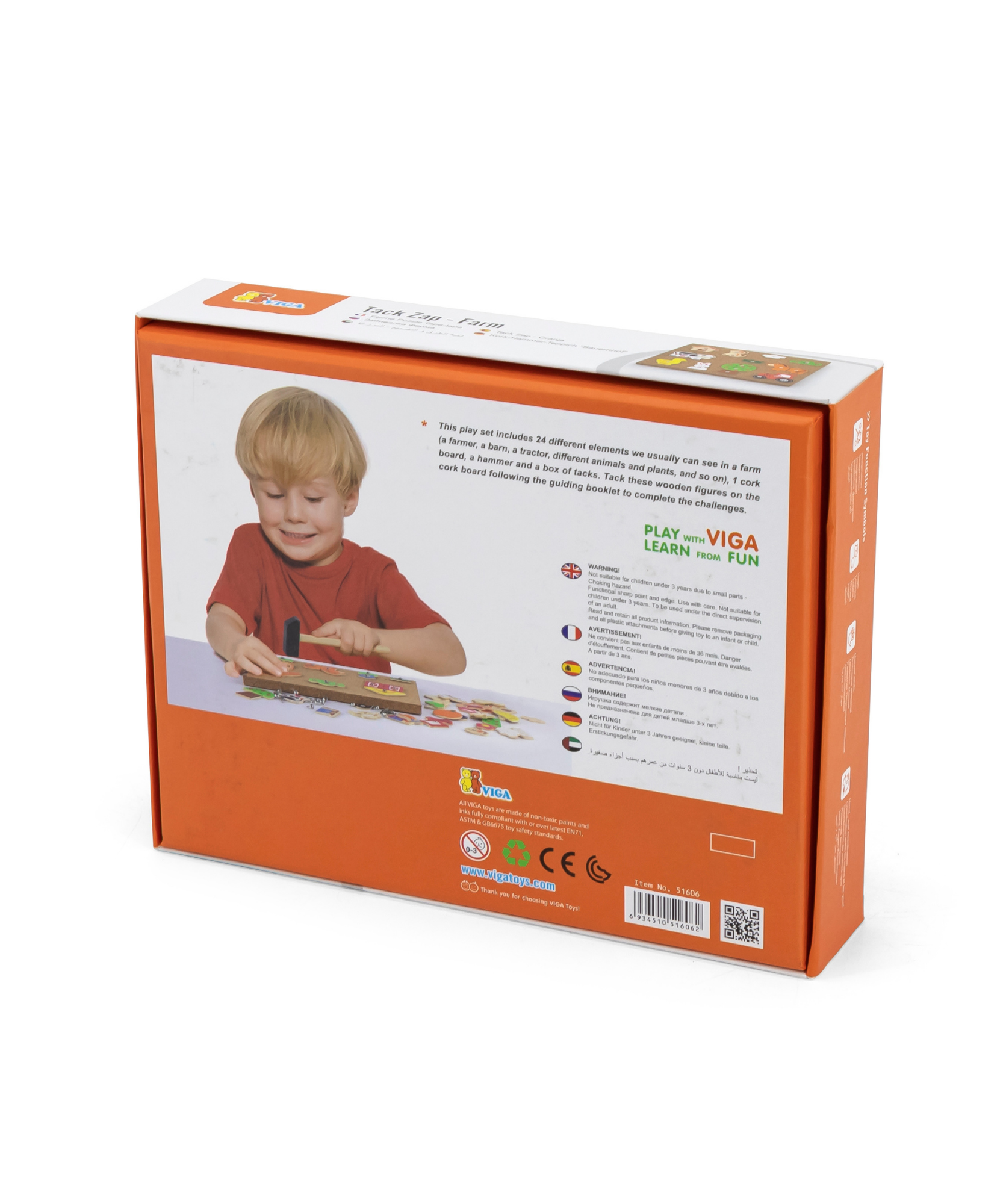 مجموعة ألعاب مزرعة فيجا تاك زاب، لعبة مطرقة خشبية من مونتيسوري مع 24 قطعة مزرعة، تنمي المهارات الحركية الدقيقة والمنطق، لعبة تعليمية صديقة للبيئة وغير سامة، للأولاد والبنات من سن 4 سنوات فما فوق