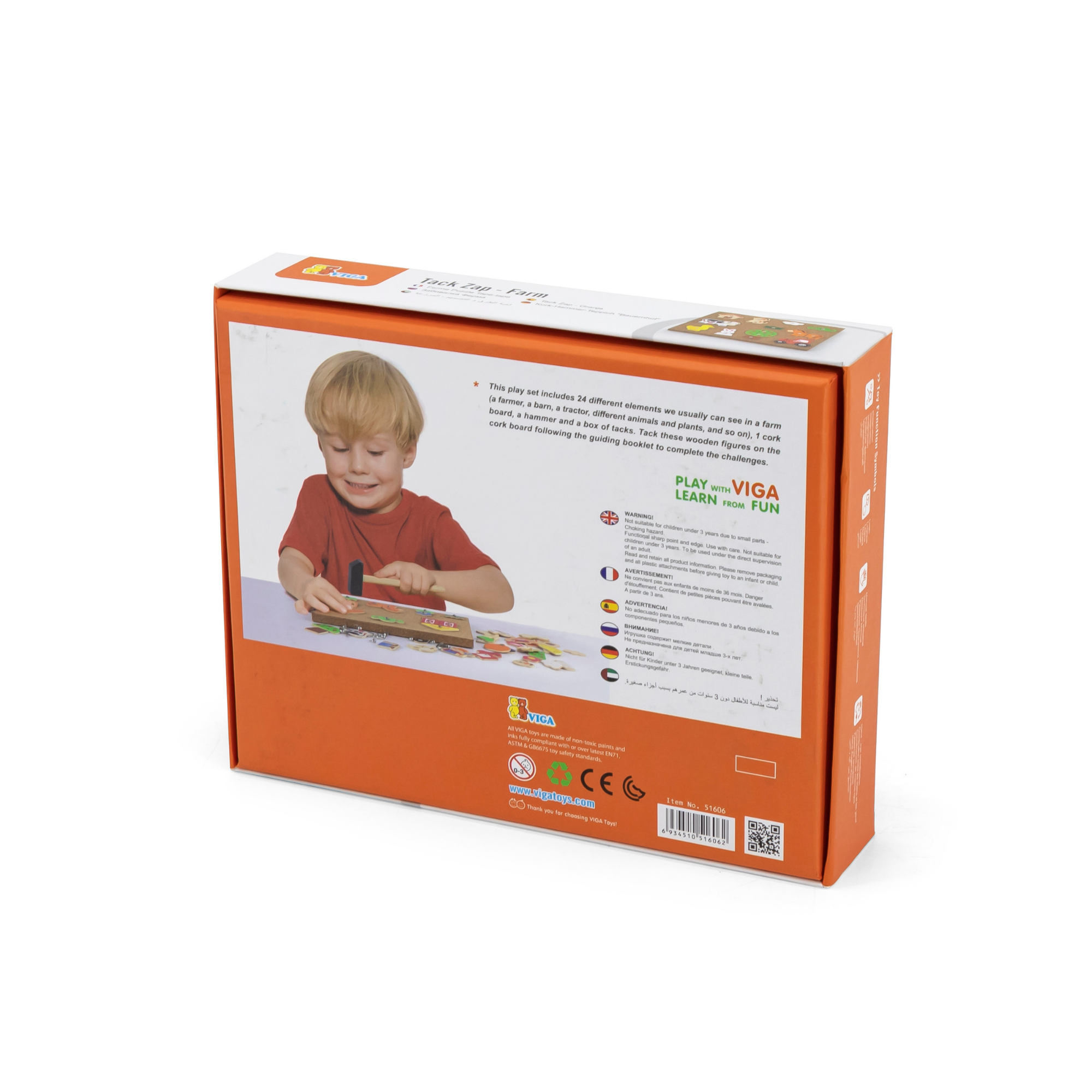 مجموعة ألعاب مزرعة فيجا تاك زاب، لعبة مطرقة خشبية من مونتيسوري مع 24 قطعة مزرعة، تنمي المهارات الحركية الدقيقة والمنطق، لعبة تعليمية صديقة للبيئة وغير سامة، للأولاد والبنات من سن 4 سنوات فما فوق