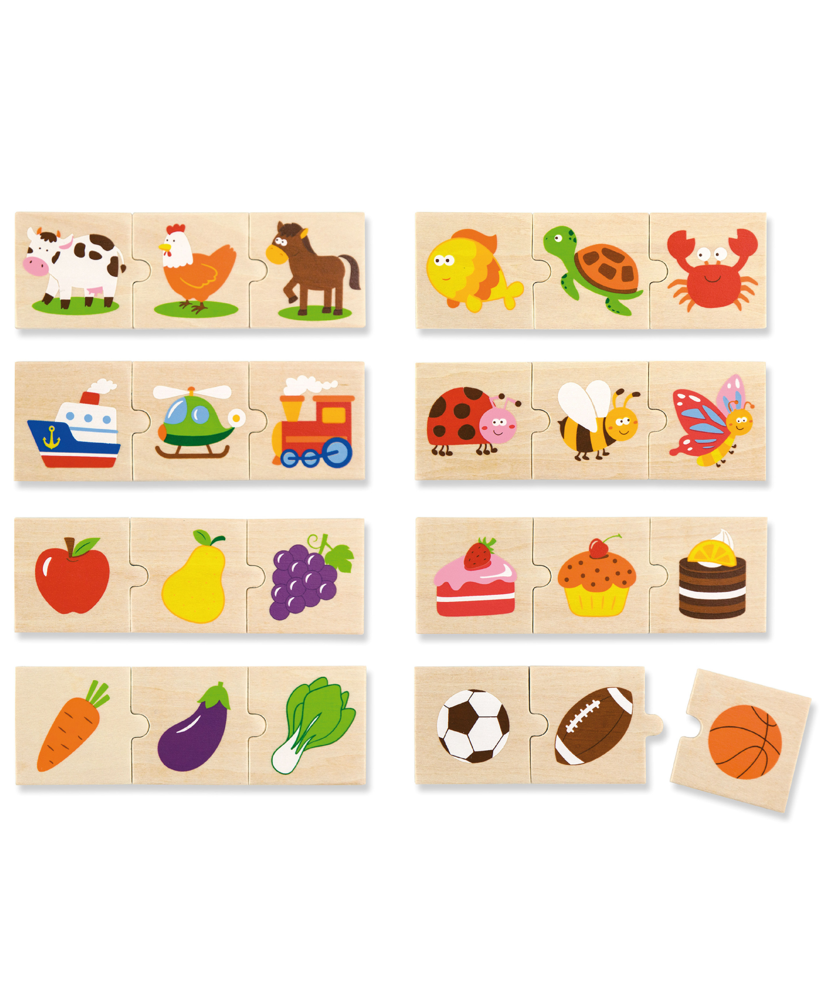 Viga General Categorizing, 24 Piece Mix & Match Puzzle, Montessori Wooden Toy, Develops Sensory, Cognitive & Fine Motor Skills, Non-Toxic & Eco-friendly Kids Educational Toy, 18M+