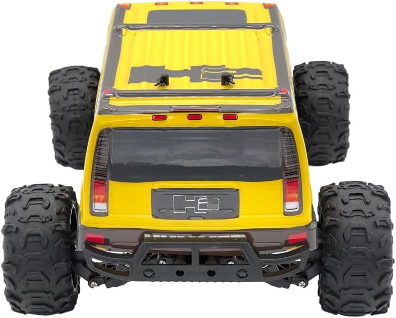 D-Power 1:10 Yellow HUMMER H2 RC Car, 2.4GHz Remote Control Off-Road SUV, USB Rechargeable 7.4V Battery, Ages 6+