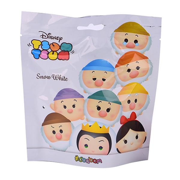 Sbabam Disney Tsum Tsum Snow White Figurines 9-Piece Set, Squishy Vinyl Collectible Stacking Characters for Kids and Fans, 6Y+ Years