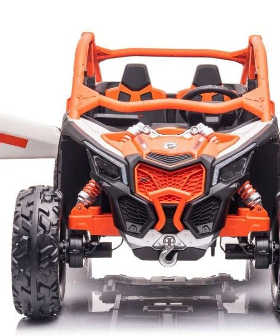 Can-Am Maverick Turbo RR 24V Kids Ride-On Buggy 4 Motors with Parental Remote Control, Off-Road Style Electric UTV for Kids 3+ Years