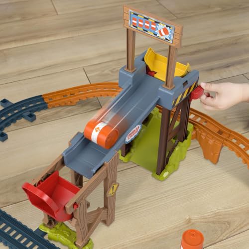 Thomas & Friends JBW20 Battery Operated Toy Train Set Diesels Construction Site Set with Rails and Cargo for Nursery Children from 3 Years [Multicoloured]