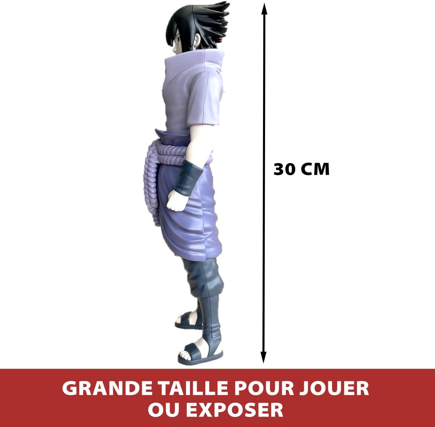 Bandai - Anime Heroes - Naruto Shippuden - Manga Figure Anime Heroes Mega 30 cm - Sasuke Uchiwa - Official Naruto Licence - Large Articulated Naruto Figure - Toy for Children from 4 Years - 38152