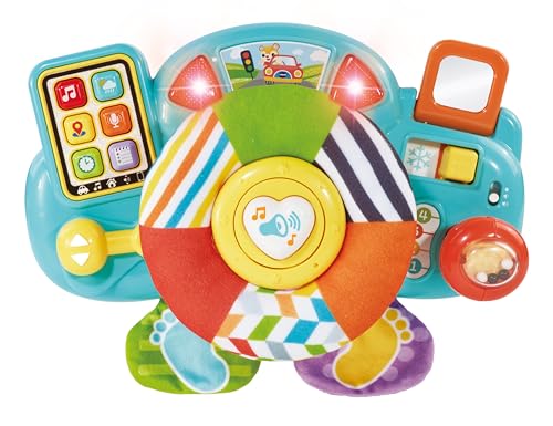 VTech Baby Beep Beep Driver – Interactive Steering Wheel Toy with Lights, Sounds, Buttons & Textures | Educational Toy for Babies 3–24 Months+