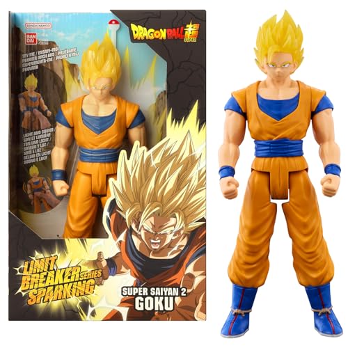 BANDAI Dragon Ball Limit Breaker Series Sparkling SS2 Goku 30 cm with Light and Sound of Battles, Based on the Video Game Dragon Ball Sparkling Zero, Model 38566