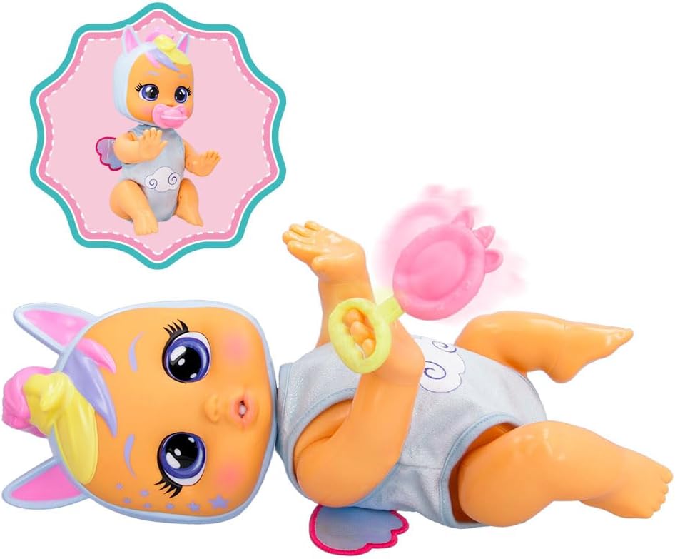 Cry Babies Crawling 4 Pattes Jenna, Crawls & Giggles, With 30+ Baby Sounds, Includes Accessories, 1 Years+