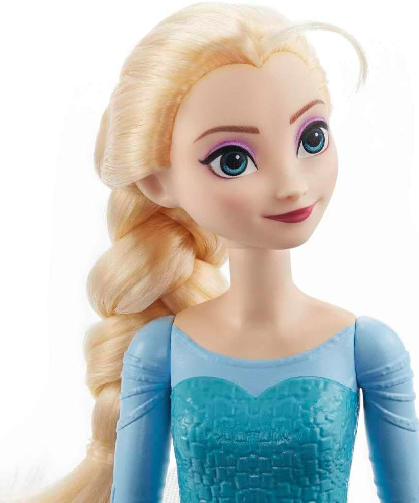 Mattel Disney Frozen Elsa Fashion Doll, Posable Doll with Signature Outfit, Removable Skirt and Shoes, Brushable Hair, Ages 3+