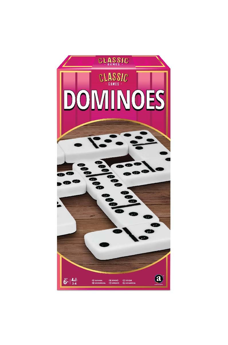 Ambassador MA Classic Dominoes Game, Plastic Board Game for Kids, Multi Color, Educational & Travel-Friendly 6+ Years