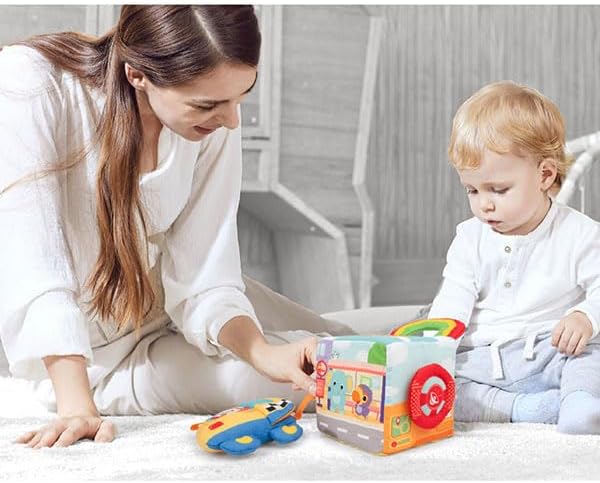 Winfun On The Move Activity Cube, 5-Sided Baby Learning Toy with Lights, Sounds, Moving Activities, Educational Activity Cube for Toddlers 3M+
