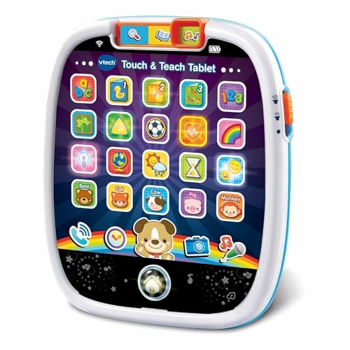 VTech Touch & Teach Tablet – Multicolor, Interactive Learning Tablet with 25 Light-Up Buttons, Ages 12 Months+