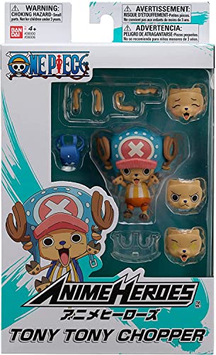 Bandai Anime Heroes One Piece Figures Tony Tony Chopper Action Figure, 17cm Articulated Chopper Anime Figure With Swappable Arms Faces And Backpack, Pirate Toys, Gift, Manga Lovers, Collectible Manga