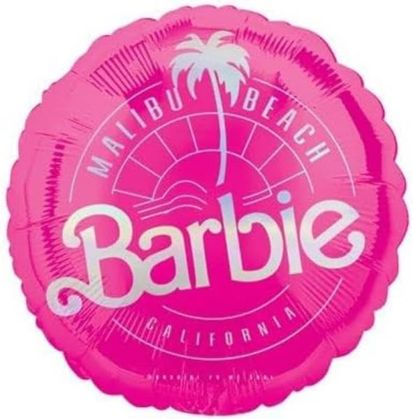Anagram Amscan 4626001 - Malibu Beach Barbie Pink Round Foil Balloon - 18"
