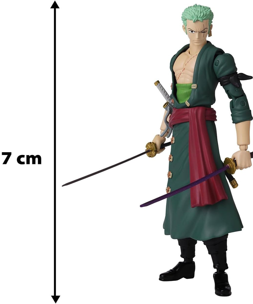 BANDAI One Piece Anime Heroes 6.5 Inches Roronoa Zoro, Multicolor, 36932