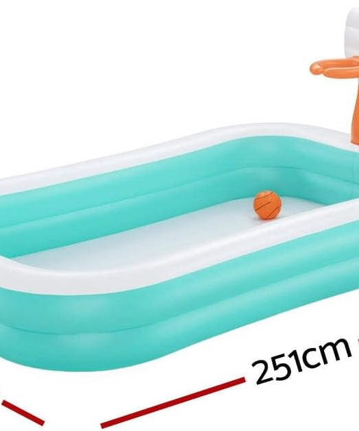 Bestway Family Pool Dunk N' Splash with Basketball Hoops 251 x 168 x 102 cm