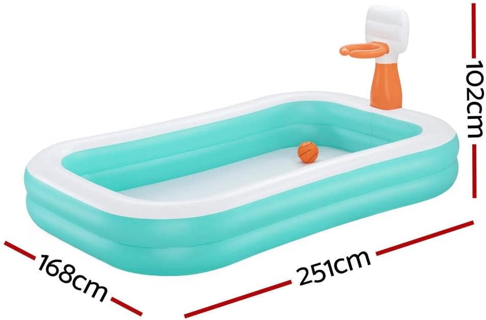 Bestway Family Pool Dunk N' Splash with Basketball Hoops 251 x 168 x 102 cm