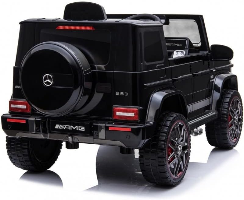 Licensed Mercedes-Benz AMG G63 Ride-On Car for Kids, 3+ Years, 12V Battery Powered Electric SUV with Remote Control, LED Lights, USB Music Player, Realistic Design – Black, White, Red, Blue
