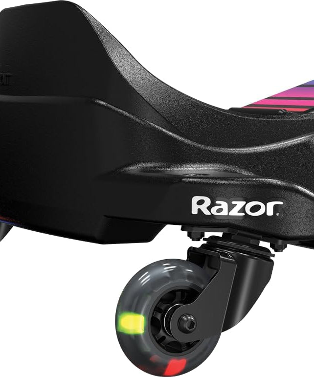 Razor Crazy Cart Shift Lightshow Electric Drifting Go Kart for Kids, LED Lights, Power Core Motor, Variable Speed, Foot Pedal Control, Parental Speed Control, Ride On Toy for 6+ Kids