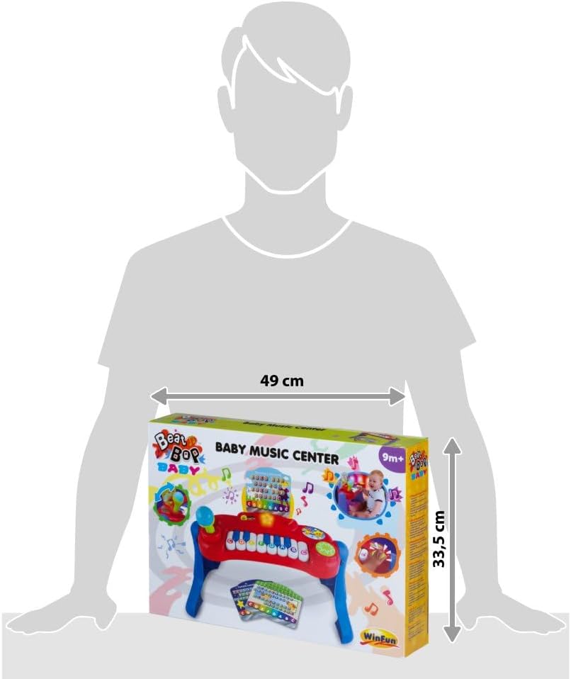 Winfun Baby Music Center, Light Up Musical Activity Desk with Piano Keys Instruments and Learning Songs, Interactive Music Station with Lighted Keys and Sounds, Infant 9 Months+