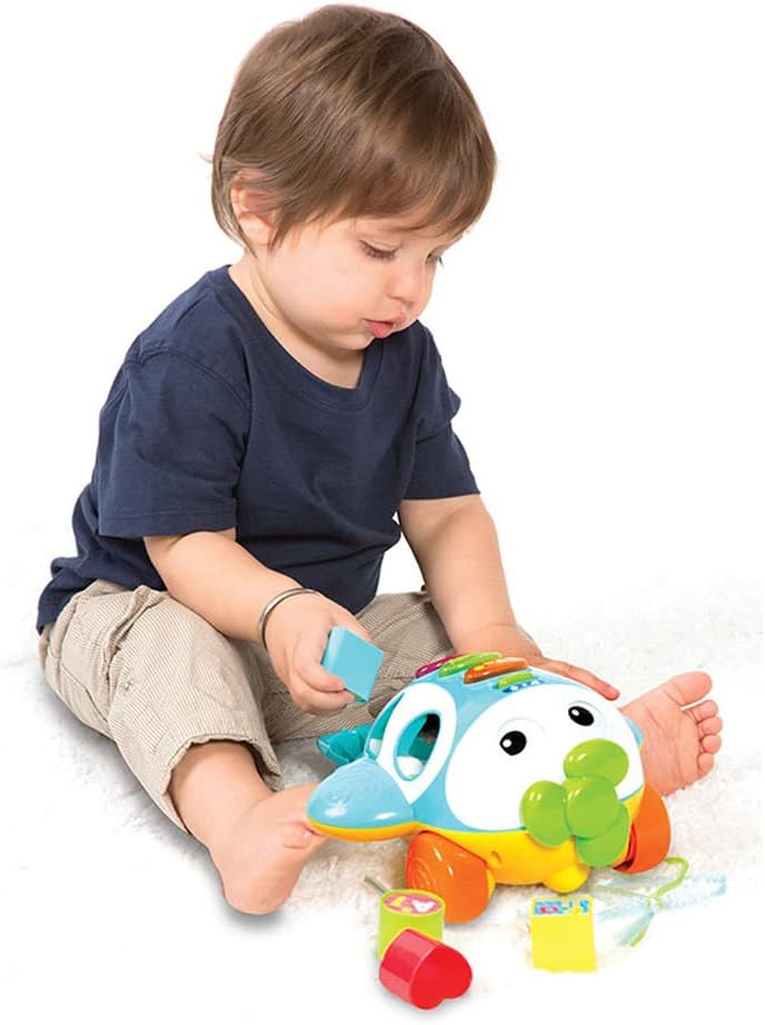 Winfun Sort N Learn Pull Along Plane for Toddlers Age 12 Months and Up with Shape Sorter, Talking Features, Music, and Flashing Lights