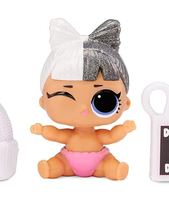 L.O.L. Surprise Glitter Color Change Lil Sis Doll Set with 5 Surprises, Collectible Fashion Doll with Glitter Hair and Accessories, Ages 4+