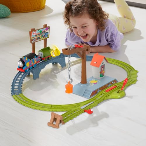 Thomas & Friends Paint Delivery Motorized Train and Track Set for Preschool Kids