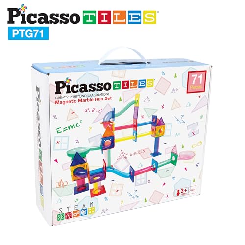 PicassoTiles Magnetic Marble Run 71pc