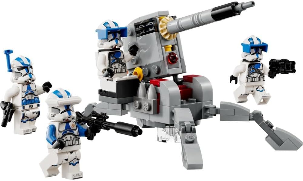 LEGO 75345 Star Wars 501st Clone Troopers Battle Pack Set, Buildable Toy with AV-7 Anti Vehicle Cannon and Spring Loaded Shooter plus 4 Characters