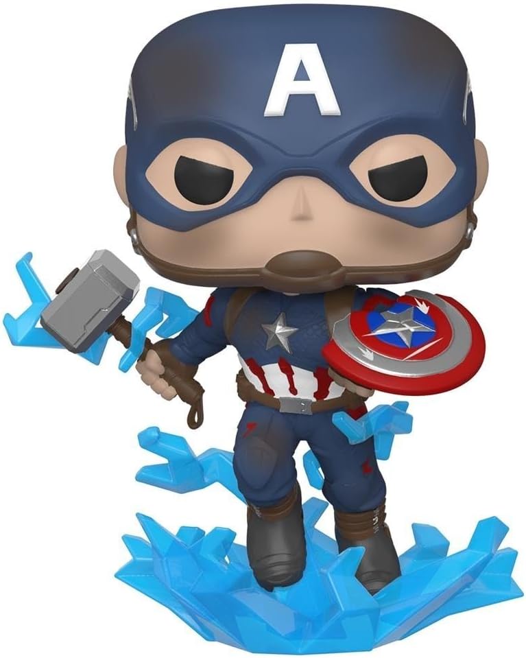 Funko Pop! Marvel: Avengers Endgame - Captain America With Broken Shield & Mjolnir - Collectable Vinyl Figure - Gift Idea - Official Merchandise - Toys for Kids & Adults - Movies Fans