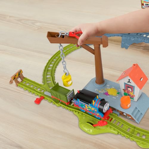 Thomas & Friends Paint Delivery Motorized Train and Track Set for Preschool Kids